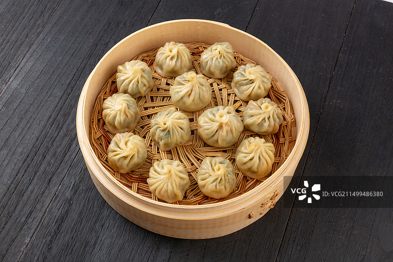 大肉荠菜馅水晶薄皮包子图片素材