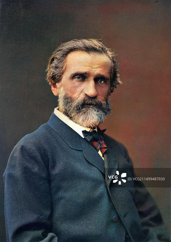 朱塞佩·威尔第（1813-1901），意大利作曲家，约1875年图片素材