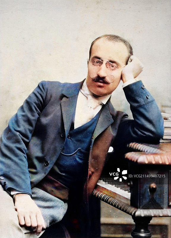 意大利作曲家弗朗切斯科·奇莱亚肖像（1866-1950）图片素材