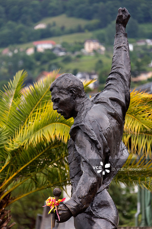 瑞士蒙特勒的弗雷迪·默丘里纪念碑图片素材