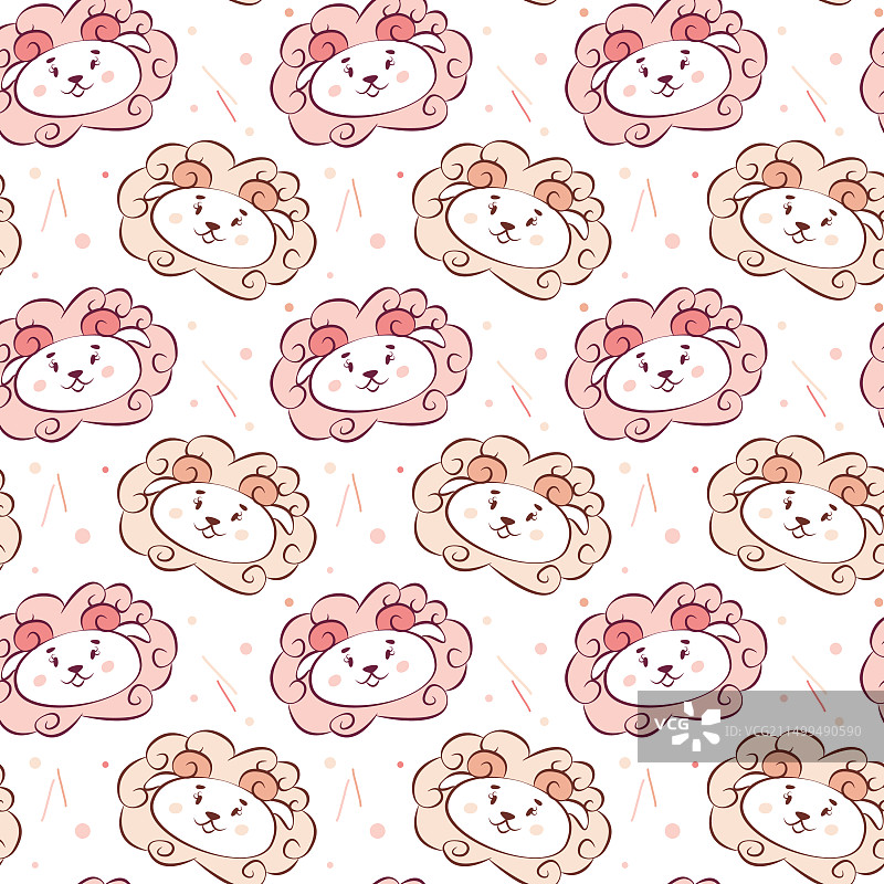 用于托儿所的可爱动物无缝图案图片素材