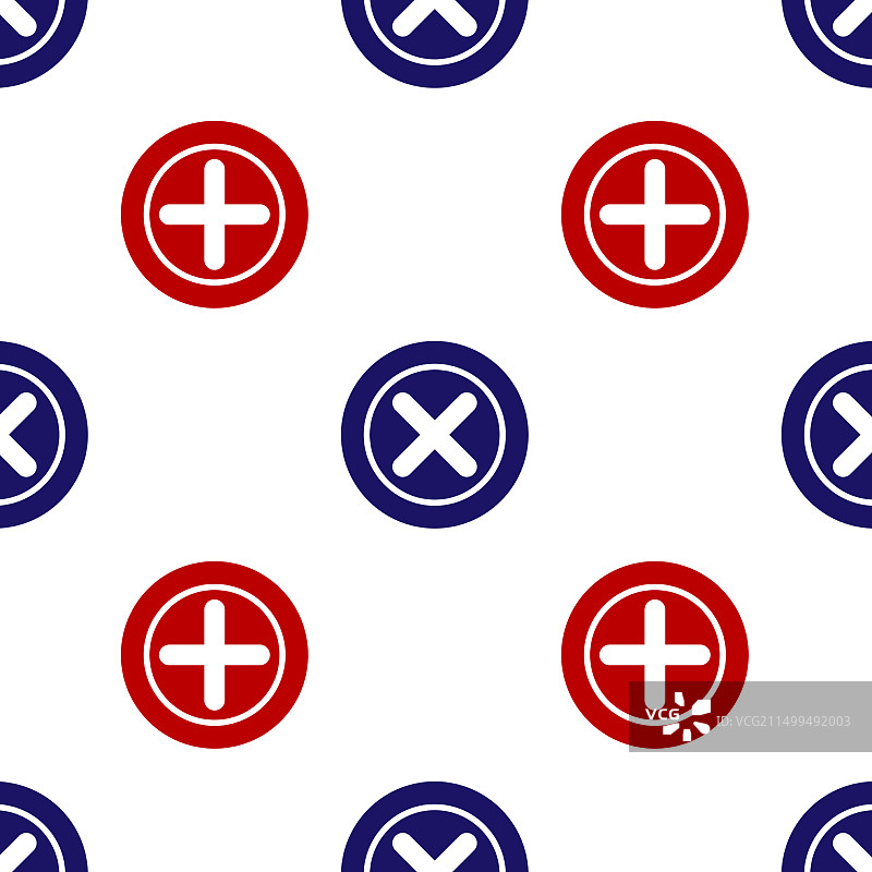 红蓝圆形X标记图标图片素材
