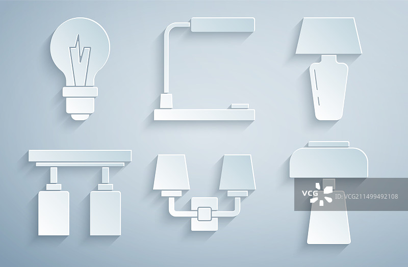 壁灯台灯LED轨道灯组合图片素材