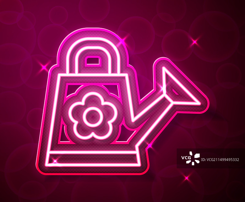 发光霓虹灯浇水壶图标图片素材