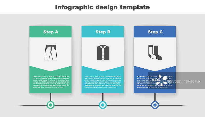 裤子、衬衫和袜子商业信息图套装图片素材