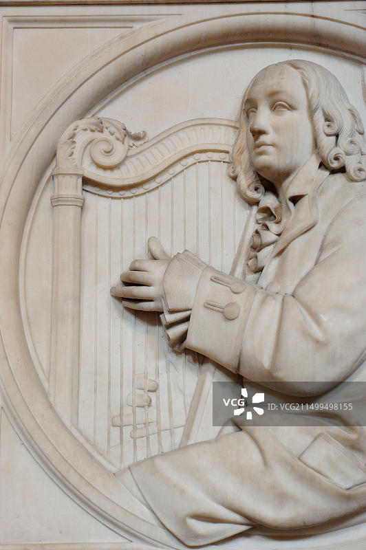 爱尔兰都柏林圣帕特里克大教堂：卡罗兰纪念碑图片素材