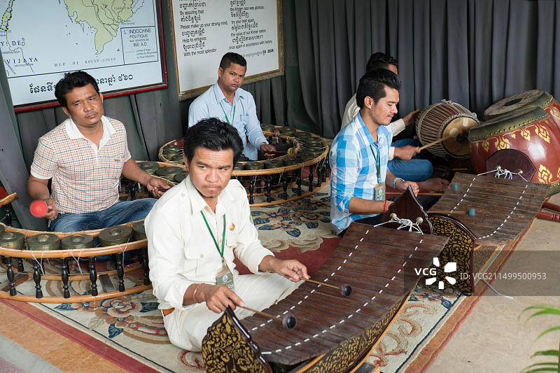 柬埔寨金边甘美兰乐团音乐家图片素材