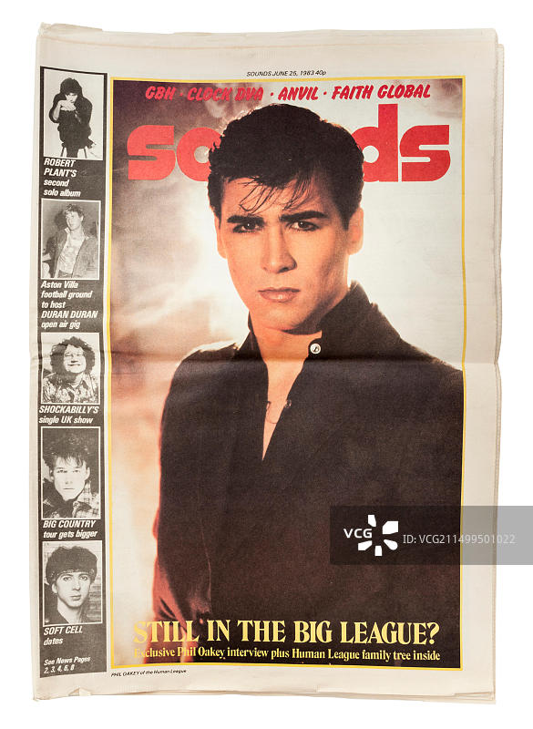 1983年6月25日英国《Sounds》周刊：封面人物是Human League乐队的Phil Oakey图片素材
