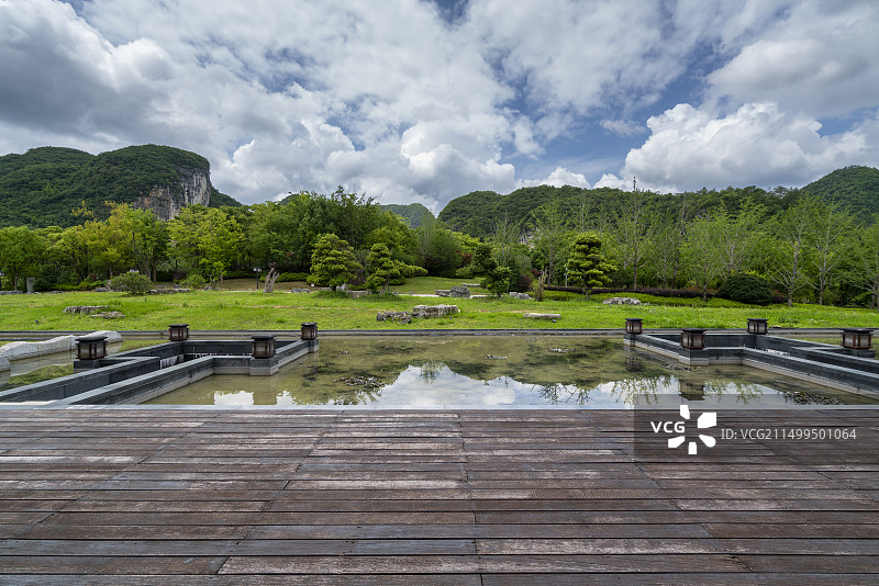 新中式园林景观建筑图片素材