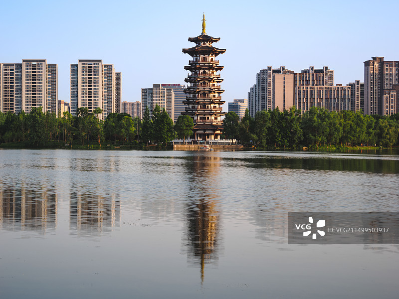 长沙洋湖湿地白鹭塔图片素材