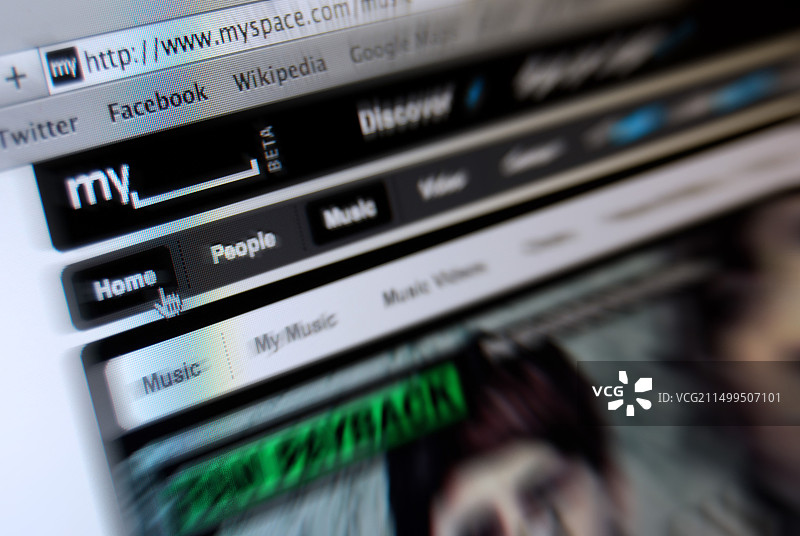 2011年 myspace 社交网络网站的照片插图图片素材