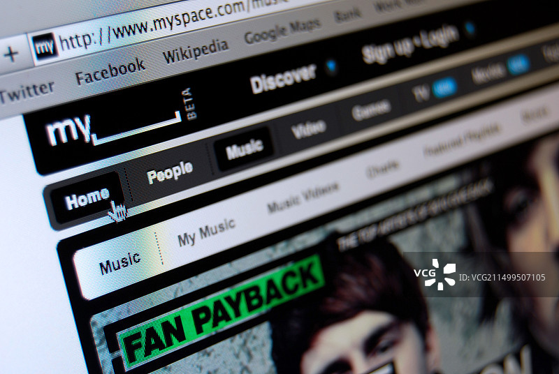 2011年 myspace 社交网络网站的照片插图图片素材