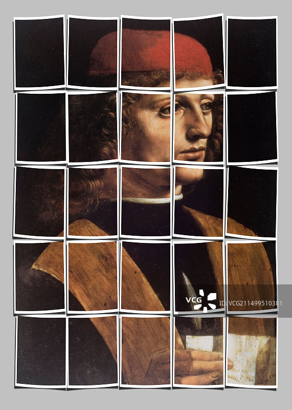 列奥纳多·达·芬奇约1490年的《音乐家肖像》数字修改图图片素材