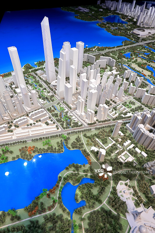 深圳市当代艺术与城市规划馆里的城市沙盘模型图片素材
