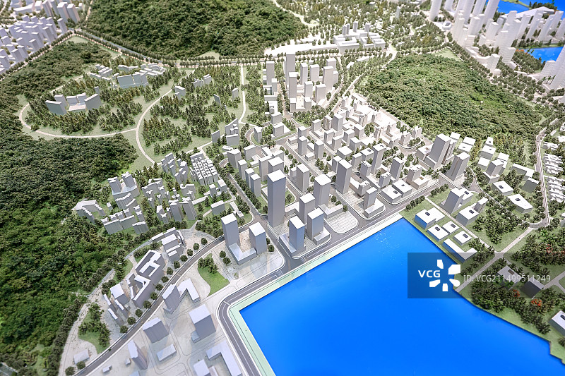 深圳市当代艺术与城市规划馆里的城市沙盘模型图片素材