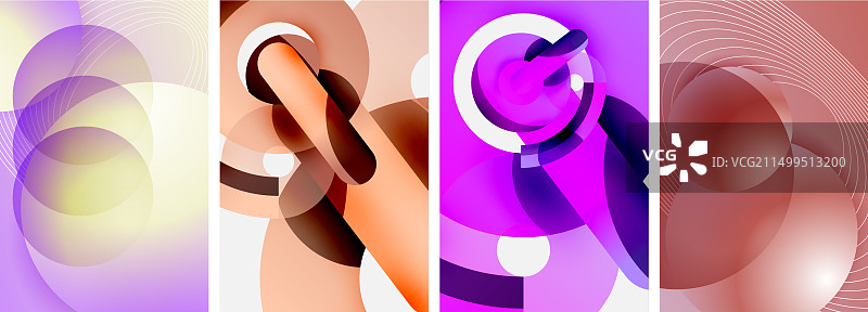 四个不同颜色圆形拼贴图片素材