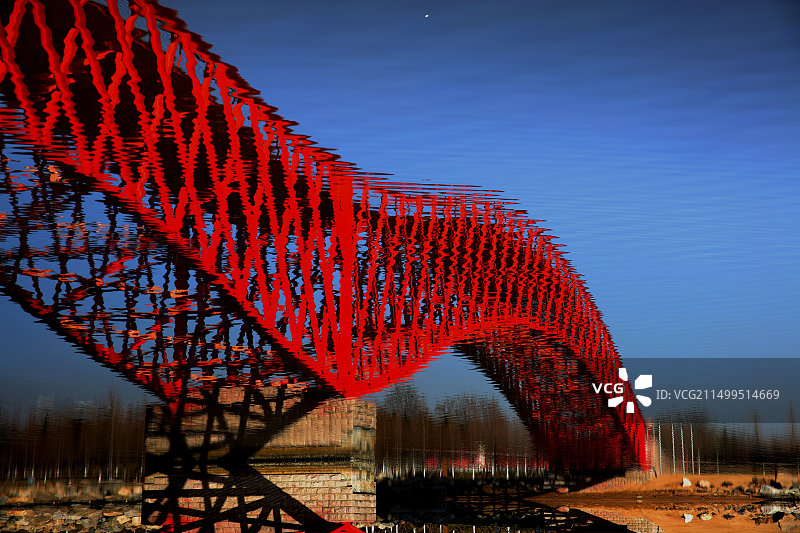 红桥水影图片素材