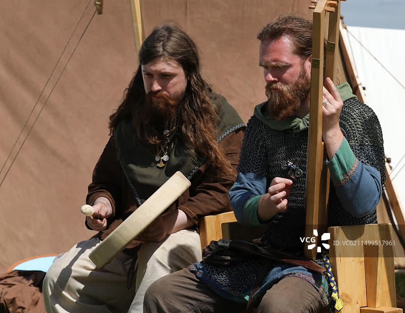 维京重演-北欧音乐家图片素材
