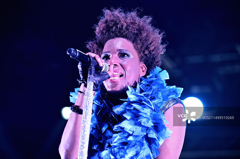 西班牙毕尔巴鄂Bime音乐节Macy Gray乐队现场表演，2014年10月31日图片素材