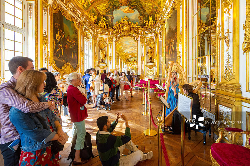 法国巴黎弗里耶尔-图卢兹酒店，法兰西银行总部金色画廊图片素材