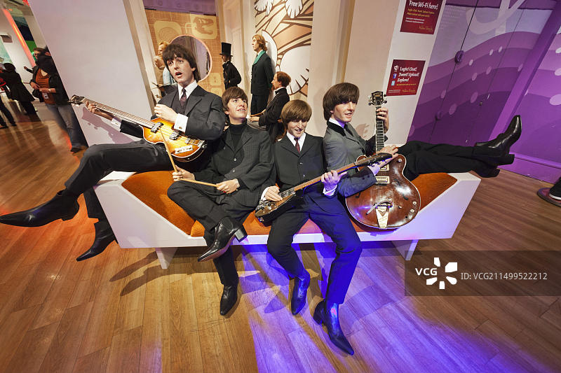 英格兰伦敦杜莎夫人蜡像馆：披头士乐队图片素材