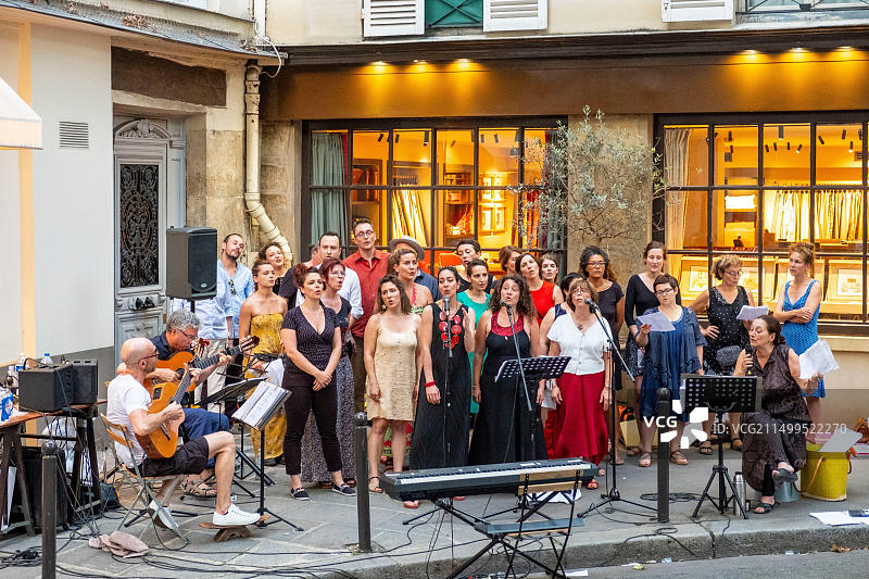 法国巴黎圣日耳曼德佩区音乐节图片素材