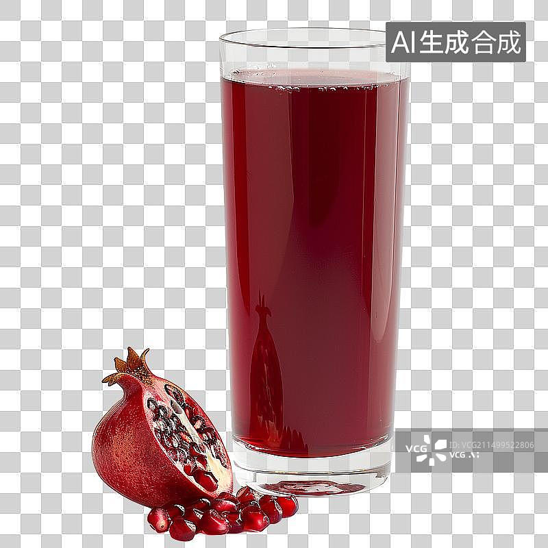 【AI数字艺术】石榴汁饮料PNG设计元素图片素材