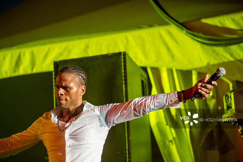2015年8月15日，加拿大蒙特利尔国际雷鬼音乐节：Dexta Daps现场表演图片素材