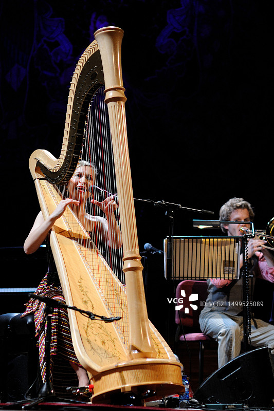 巴塞罗那：Joanna Newsom在加泰罗尼亚音乐宫演出图片素材