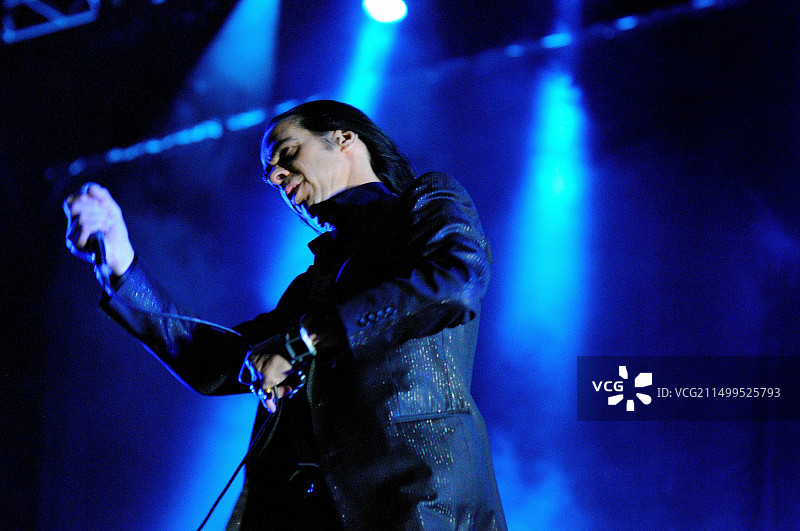 巴塞罗那 - 5月25日：Nick Cave and the Bad Seeds乐队在巴塞罗那喜力Primavera Sound 2013音乐节上演出图片素材