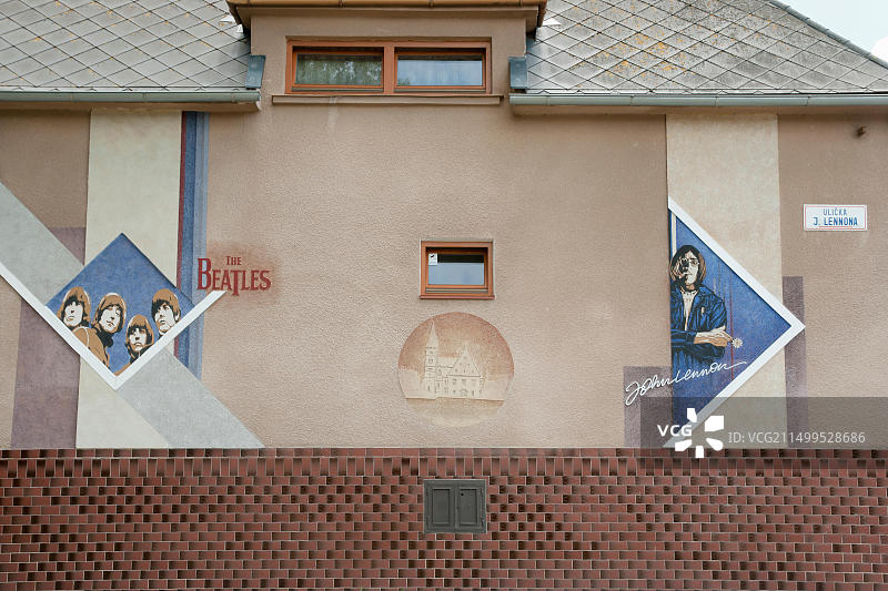 约翰·列侬巷 - 巴尔代约夫 - 斯洛伐克图片素材