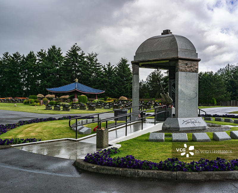 吉米·亨德里克斯纪念馆，美国华盛顿州西雅图伦顿格林伍德纪念公园图片素材