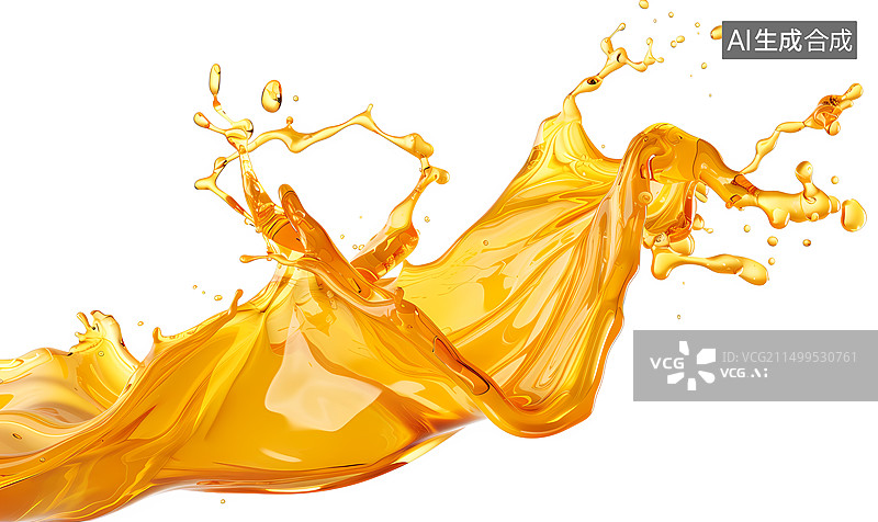 【AI数字艺术】液体,泼洒,金色,机油,水花图片素材