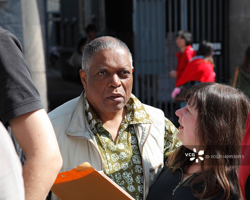 美国爵士鼓手Billy Hart在哥本哈根Vandkunsten举行的Vincentz, Hart and Brown爵士音乐会之前图片素材