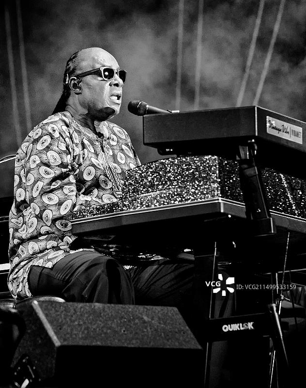 史提威· wonder 在拉斯维加斯市中心演出图片素材