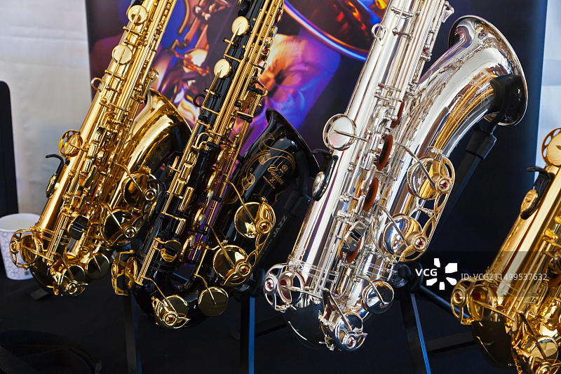 蒙特雷爵士音乐节的乐器展位 - 加利福尼亚州图片素材