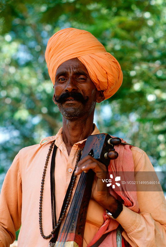 斋浦尔的街头音乐人图片素材