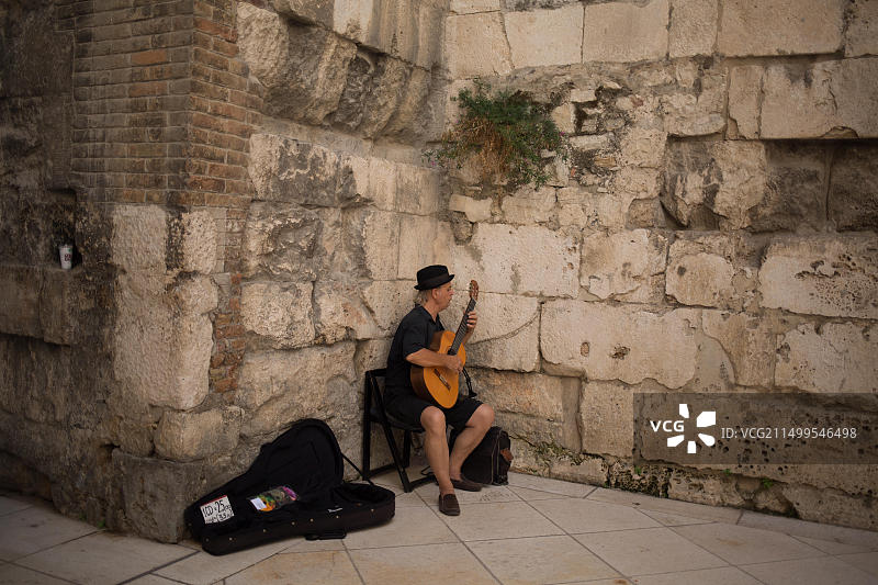克罗地亚斯普利特戴克里先宫金门（2018年7月22日）图片素材