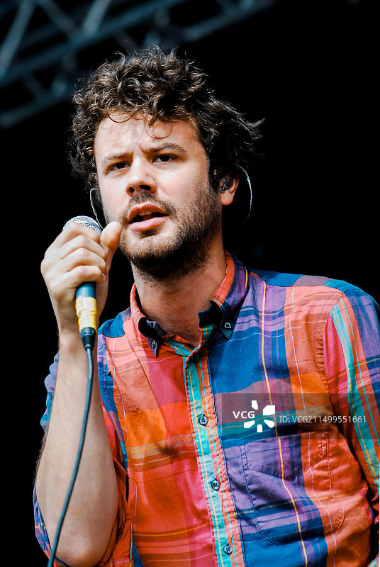 迈克尔·安杰拉科斯 - Passion Pit乐队，V2010，海兰兹公园，切姆斯福德，埃塞克斯，英国 - 2010年8月21日图片素材