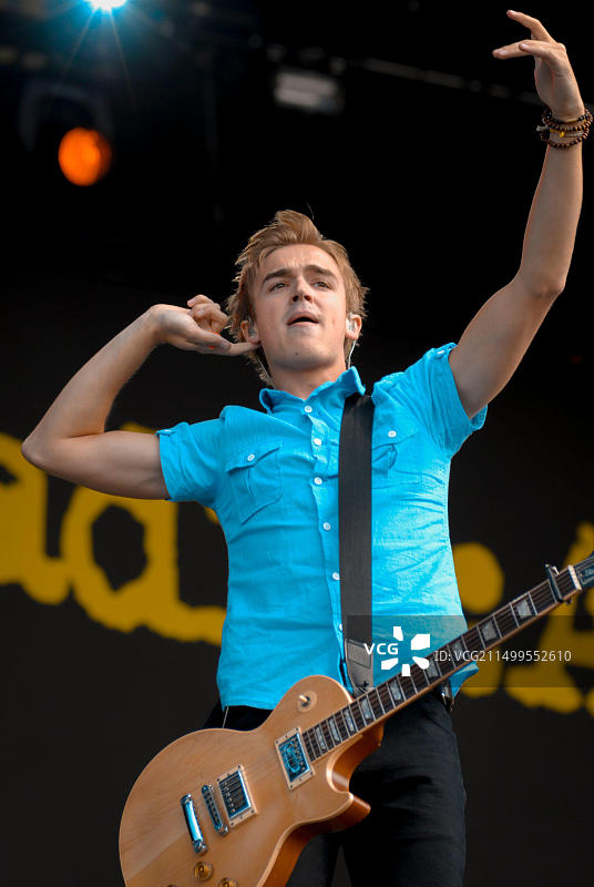 汤姆·弗莱彻 - McFly乐队，V2009，海兰兹公园，切尔姆斯福德，埃塞克斯，英国 - 2009年8月22日图片素材