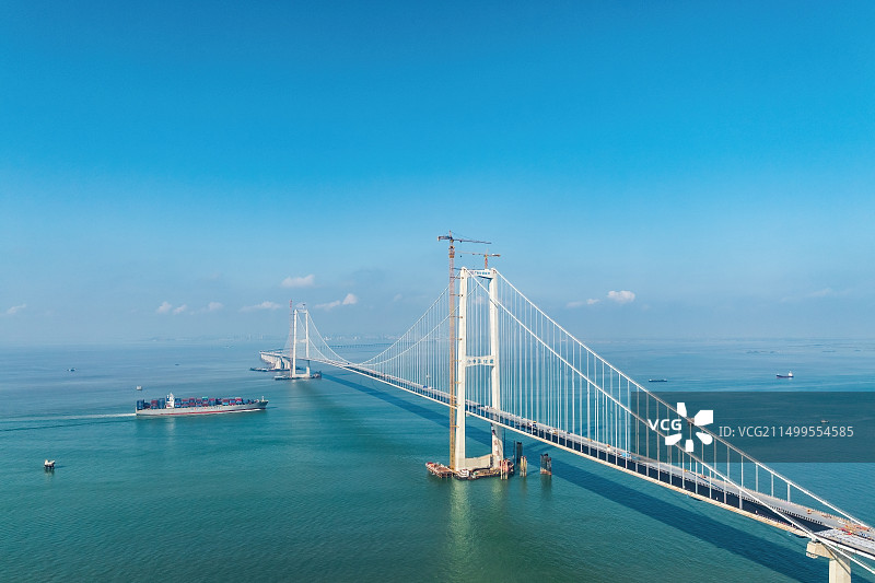 航拍深中通道伶仃洋大桥 中国桥梁 跨海大桥图片素材