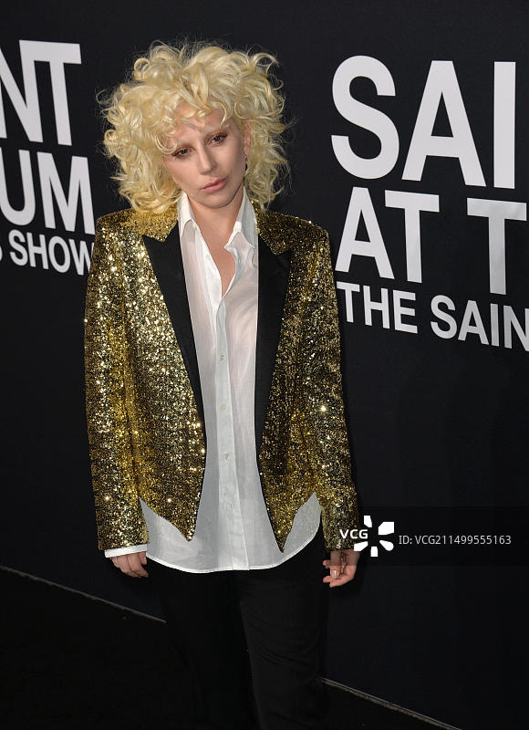 洛杉矶：Lady Gaga出席Saint Laurent时装秀图片素材