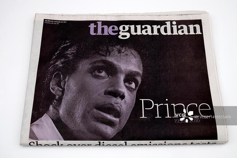 2016年4月22日《卫报》封面人物：歌手Prince图片素材