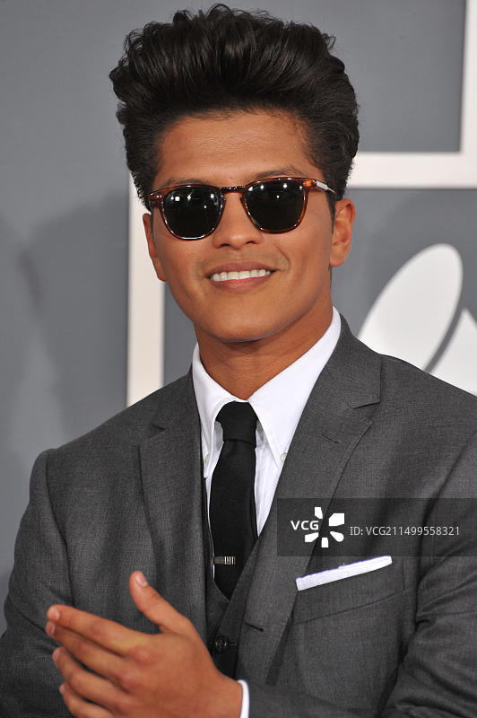 洛杉矶：Bruno Mars出席第54届格莱美奖图片素材
