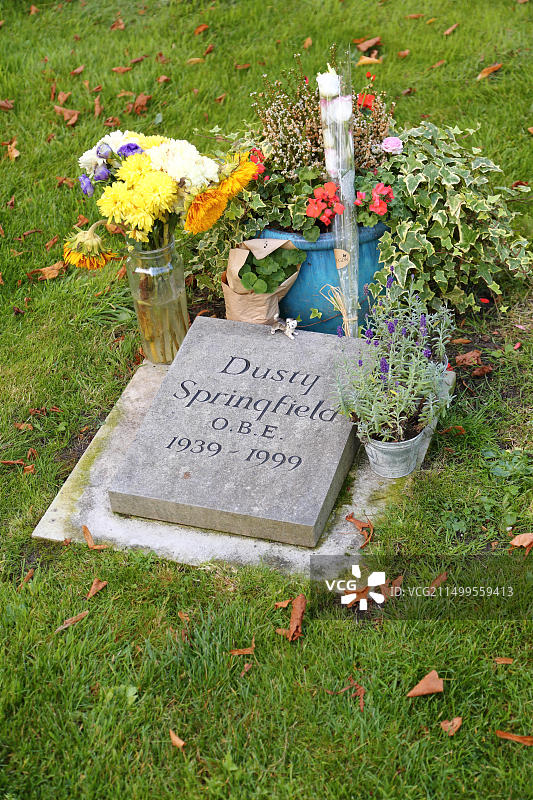 英国牛津郡亨利镇，歌手达斯蒂·斯普林菲尔德的墓地图片素材