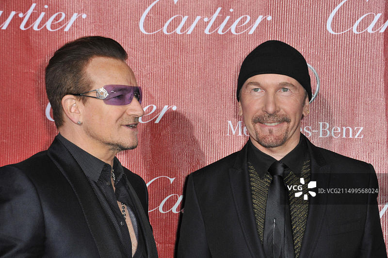 棕榈泉国际电影节颁奖晚会：Bono和The Edge图片素材