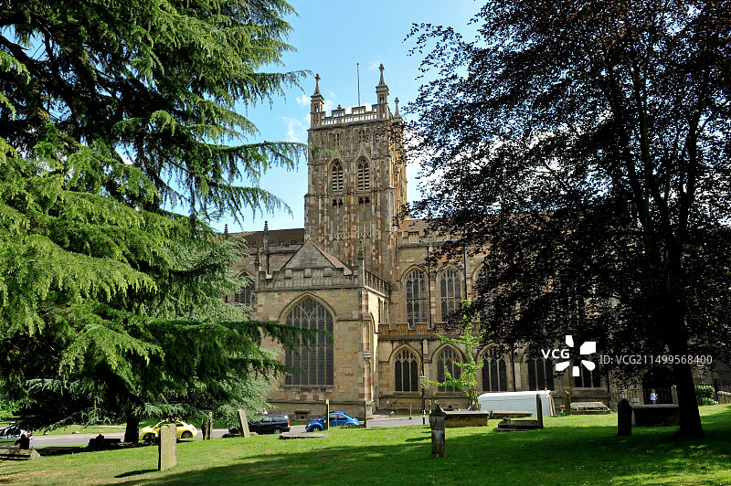 莫尔文大教堂，伍斯特郡莫尔文图片素材
