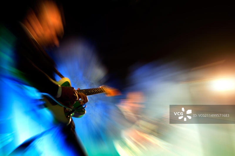 抽象的现场音乐吉他细节图片素材
