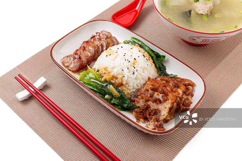 扣肉叉烧饭图片素材