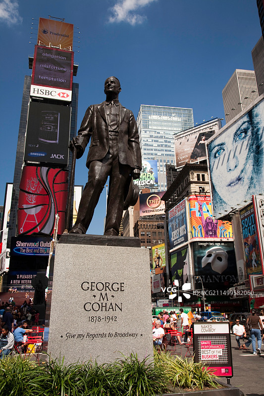 乔治·M·科汉雕像，纽约市达菲广场图片素材